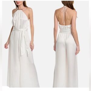 Ramy Brook Pluto Jumpsuit White Ivory Size 4 NWT $645 Bridal Wide Leg